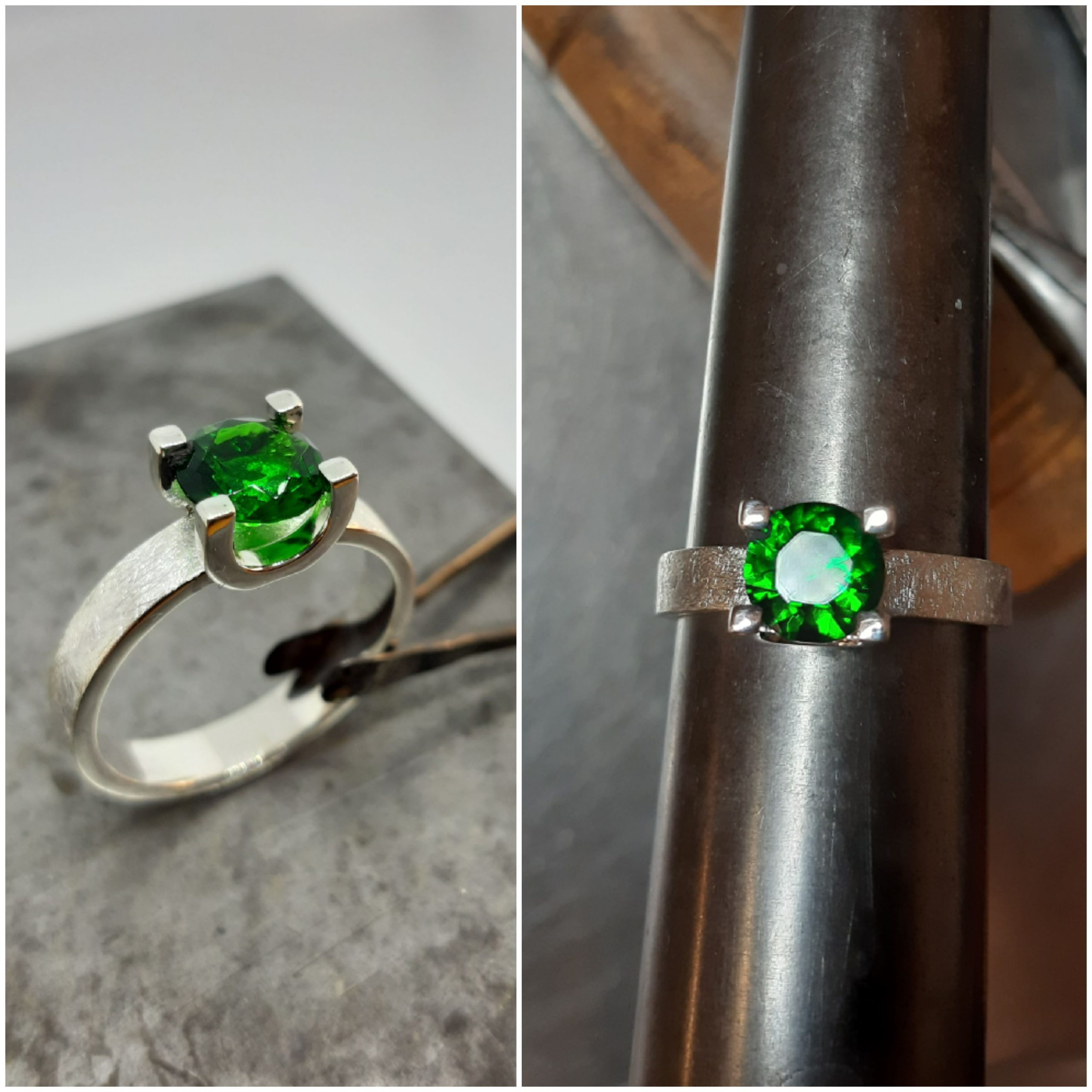 Anell Plata i Circonita de color