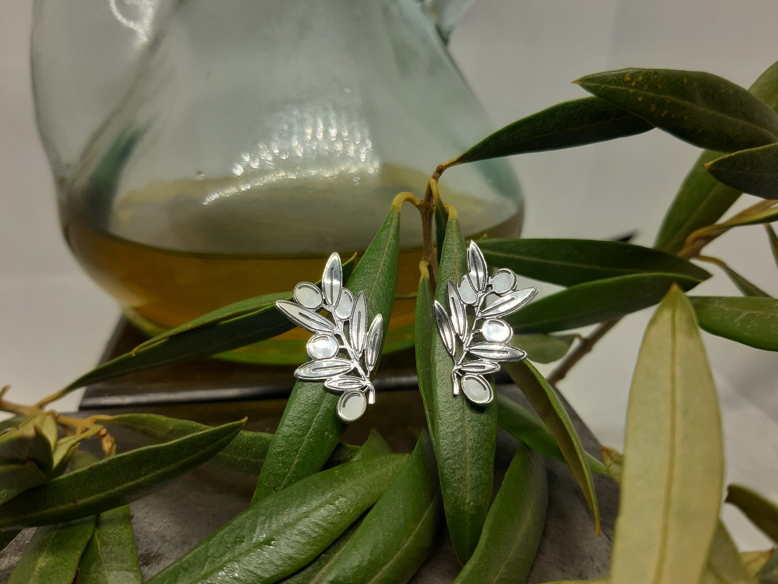 Arracades Plata branques d'Olivera