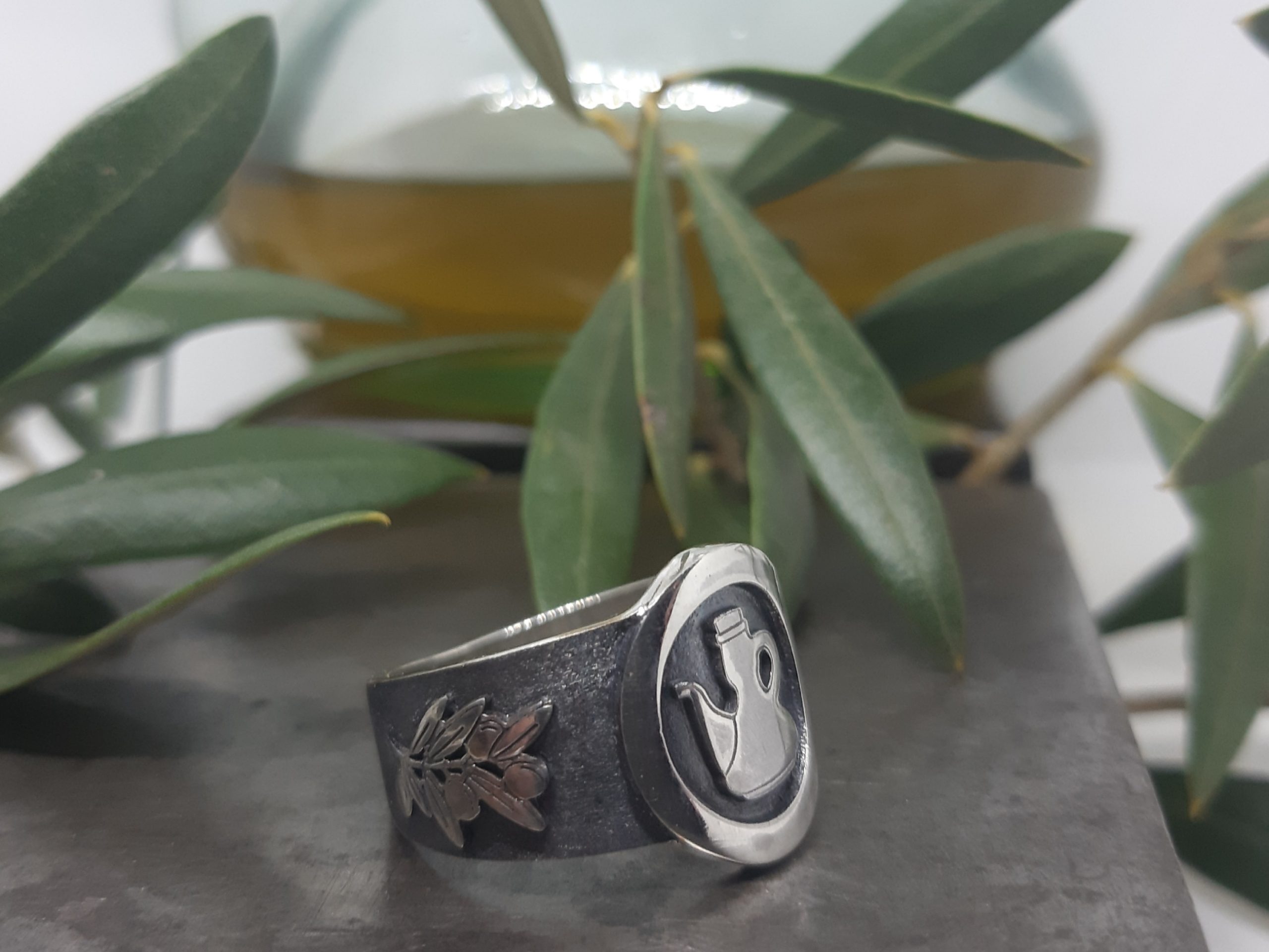 Segell Plata Setrill d'Oli i branques d'Olivera